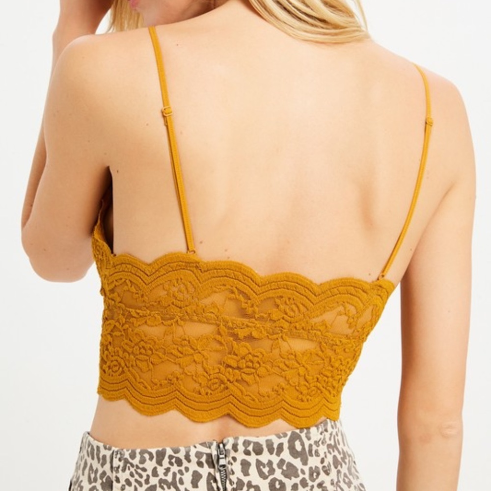 SOLD OUT Marigold Sheer Lace Scalloped Brami Bralette - Picture 2 of 3